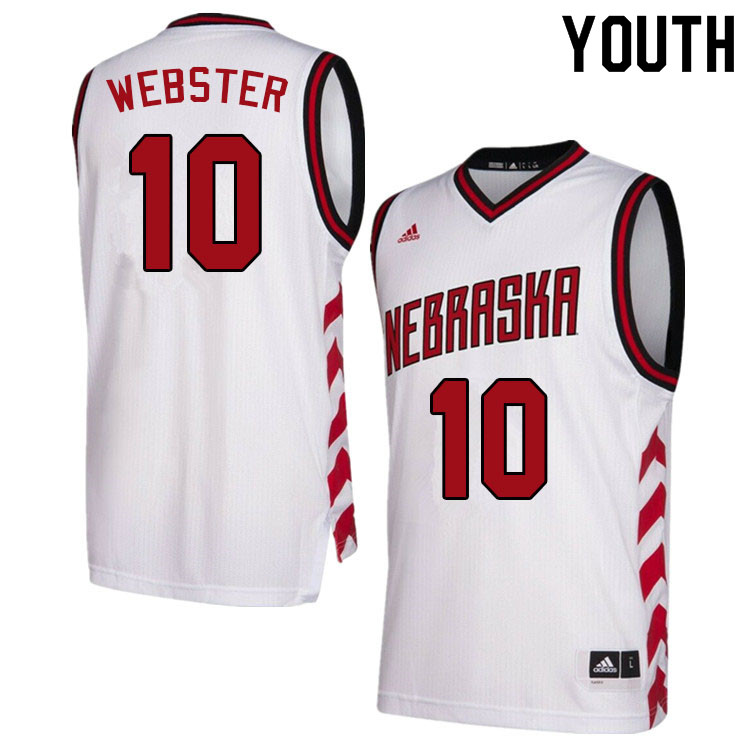 Youth #10 Kobe Webster Nebraska Cornhuskers College Basketball Jerseys Sale-Hardwood Classics - Click Image to Close